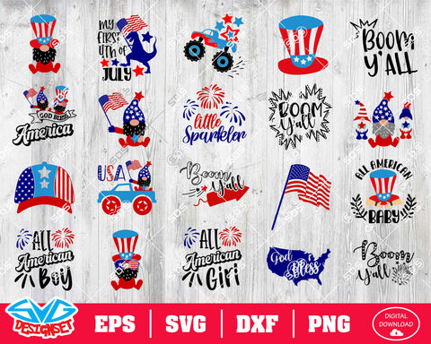 Fourth of July Svg, Dxf, Eps, Png, Clipart, Silhouette and Cutfiles #16 - SVGDesignSets
