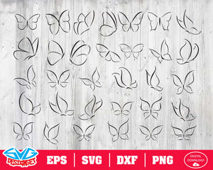 Butterfly Svg, Dxf, Eps, Png, Clipart, Silhouette and Cutfiles #1 - SVGDesignSets