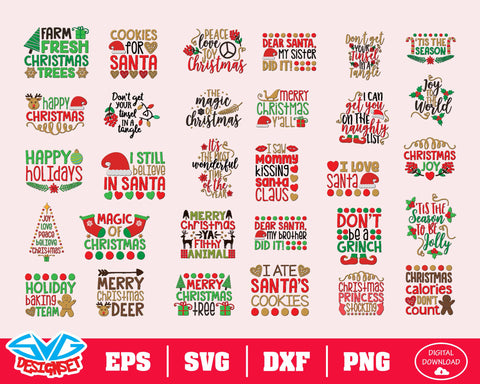 Christmas Bundle Svg, Dxf, Eps, Png, Clipart, Silhouette and Cutfiles #12 - SVGDesignSets
