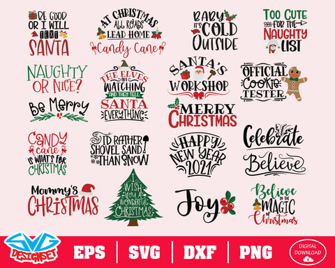 Christmas Bundle Svg, Dxf, Eps, Png, Clipart, Silhouette and Cutfiles #1 - SVGDesignSets