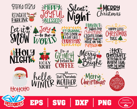 Christmas Bundle Svg, Dxf, Eps, Png, Clipart, Silhouette and Cutfiles #5 - SVGDesignSets