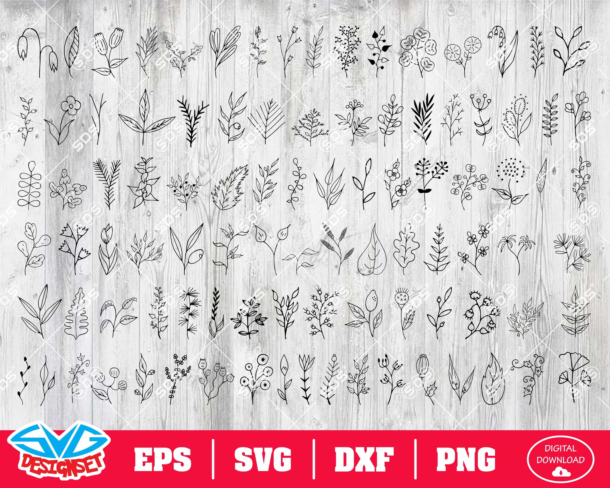 Floral Svg, Dxf, Eps, Png, Clipart, Silhouette and Cutfiles - SVGDesignSets