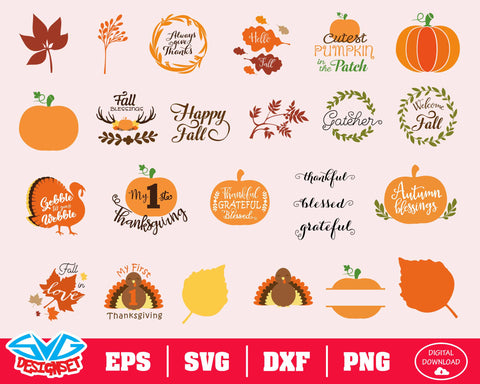 Thanksgiving Svg, Dxf, Eps, Png, Clipart, Silhouette and Cutfiles #3 - SVGDesignSets