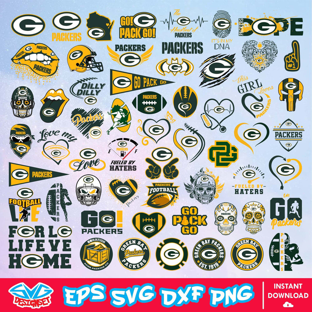 Green Bay Packers SVG Cut Files Free Download