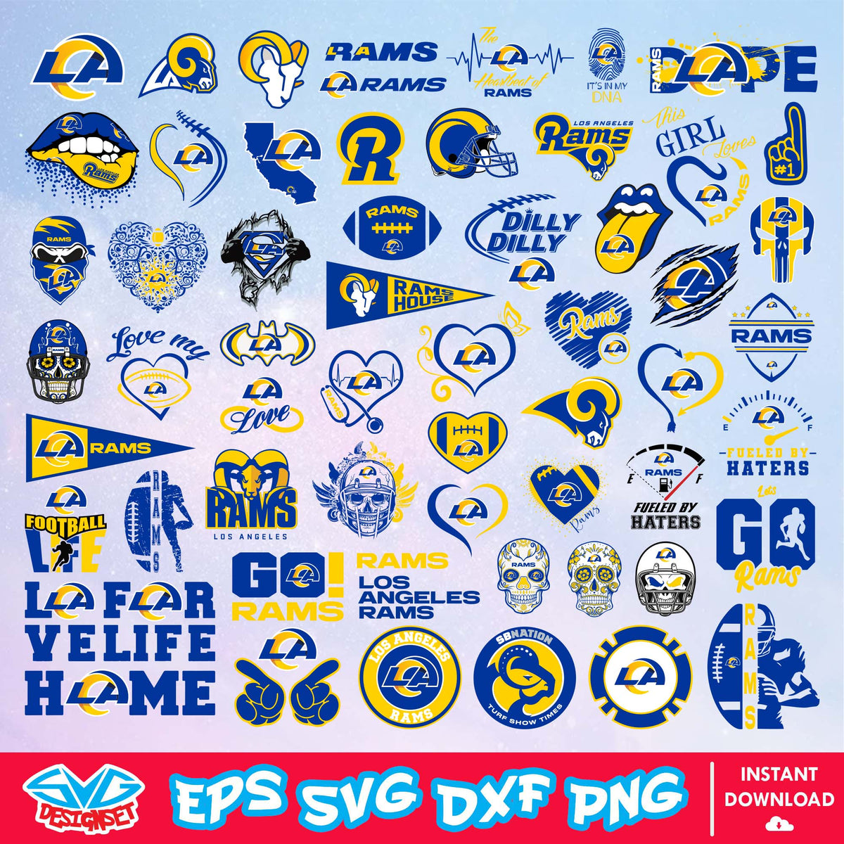 LOS ANGELES RAMS SVG FILE BUNDLE