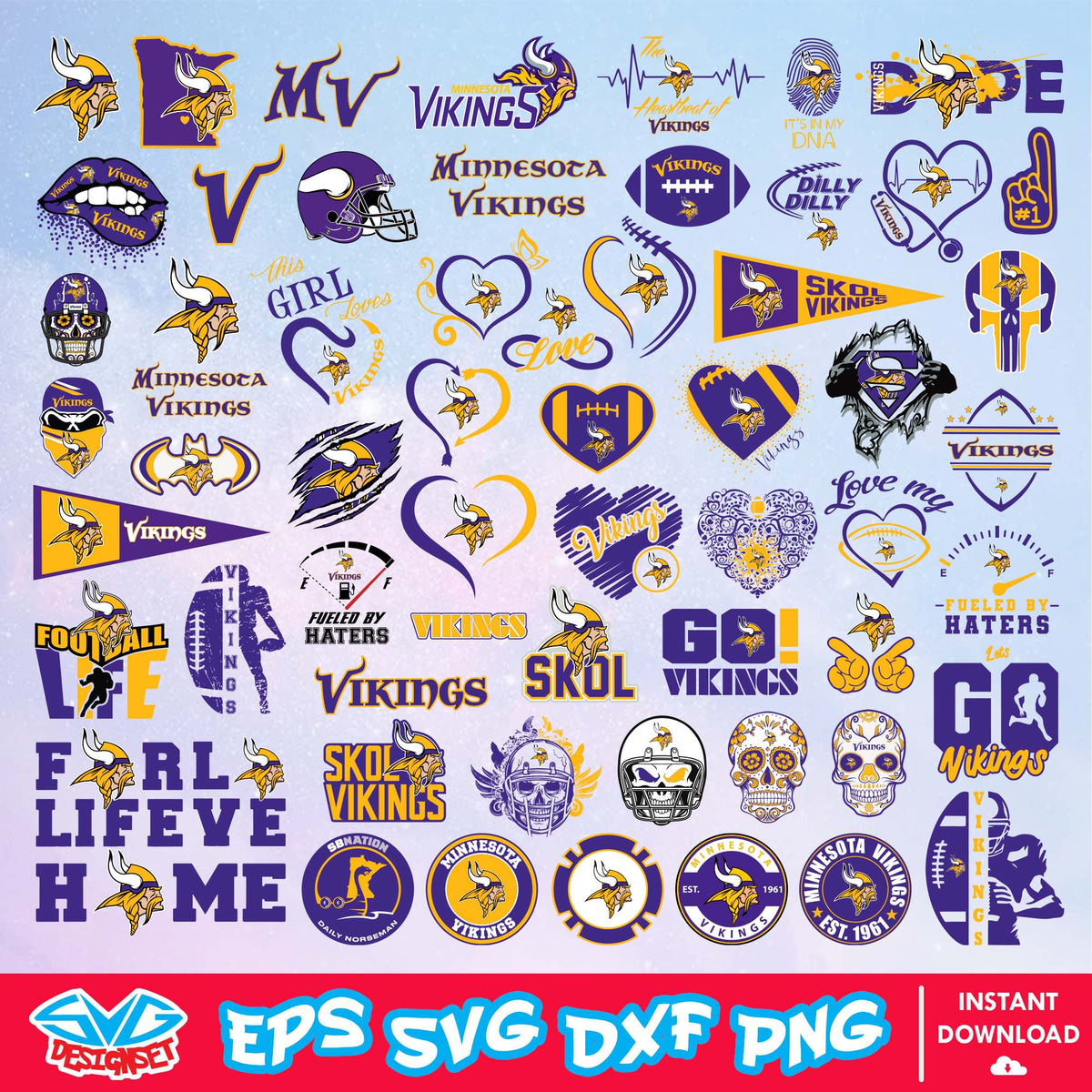 MINNESOTA VIKINGS SVG FILE BUNDLE