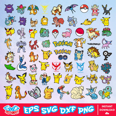 Pokemon Svg, Dxf, Eps, Png, Clipart, Silhouette and Cut files for Cricut & Silhouette Cameo