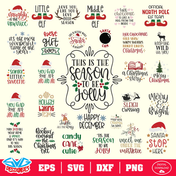Christmas Big Bundle Svg, Dxf, Eps, Png, Clipart, Silhouette and Cutfiles #001 - SVGDesignSets