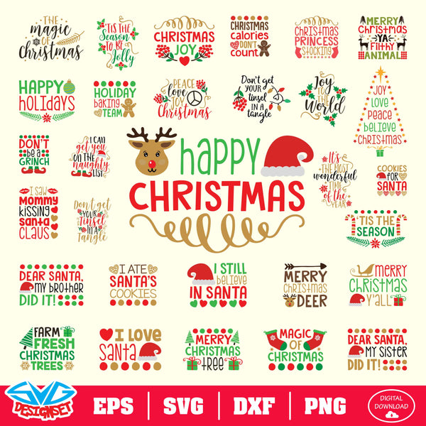 Christmas Big Bundle Svg, Dxf, Eps, Png, Clipart, Silhouette and Cutfiles #002 - SVGDesignSets
