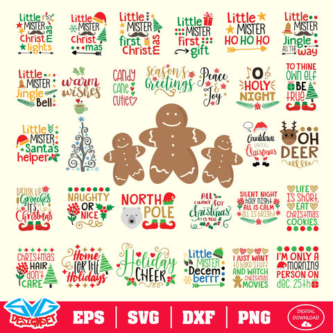 Christmas Bundle Svg, Dxf, Eps, Png, Clipart, Silhouette and Cutfiles #013 - SVGDesignSets