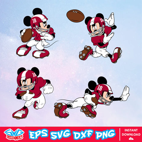 Alabama Crimson Tide Mickey Mouse Disney SVG, NCAA SVG, Disney SVG, Vector, Cricut, Cut Files, Clipart, Digital Download - SVGDesignSet
