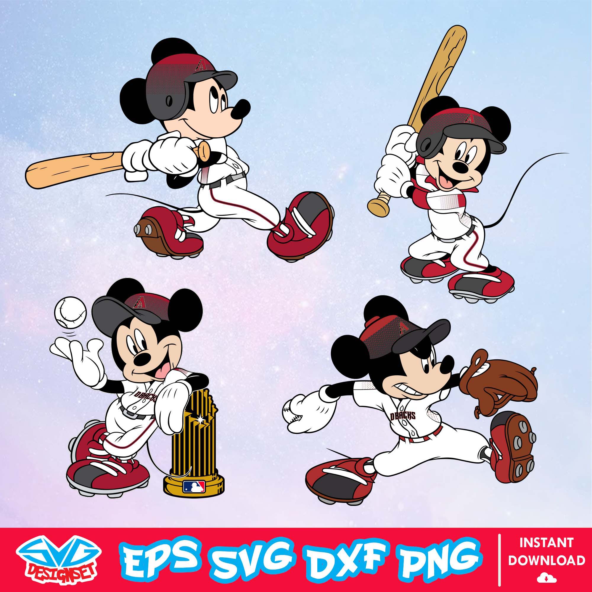 Arizona Diamondbacks Disney Mickey Mouse Team SVG, MLB SVG, Disney SVG, Cut File, Cricut, Clipart, Silhouette, Printable, Download File - SVGDesignSet