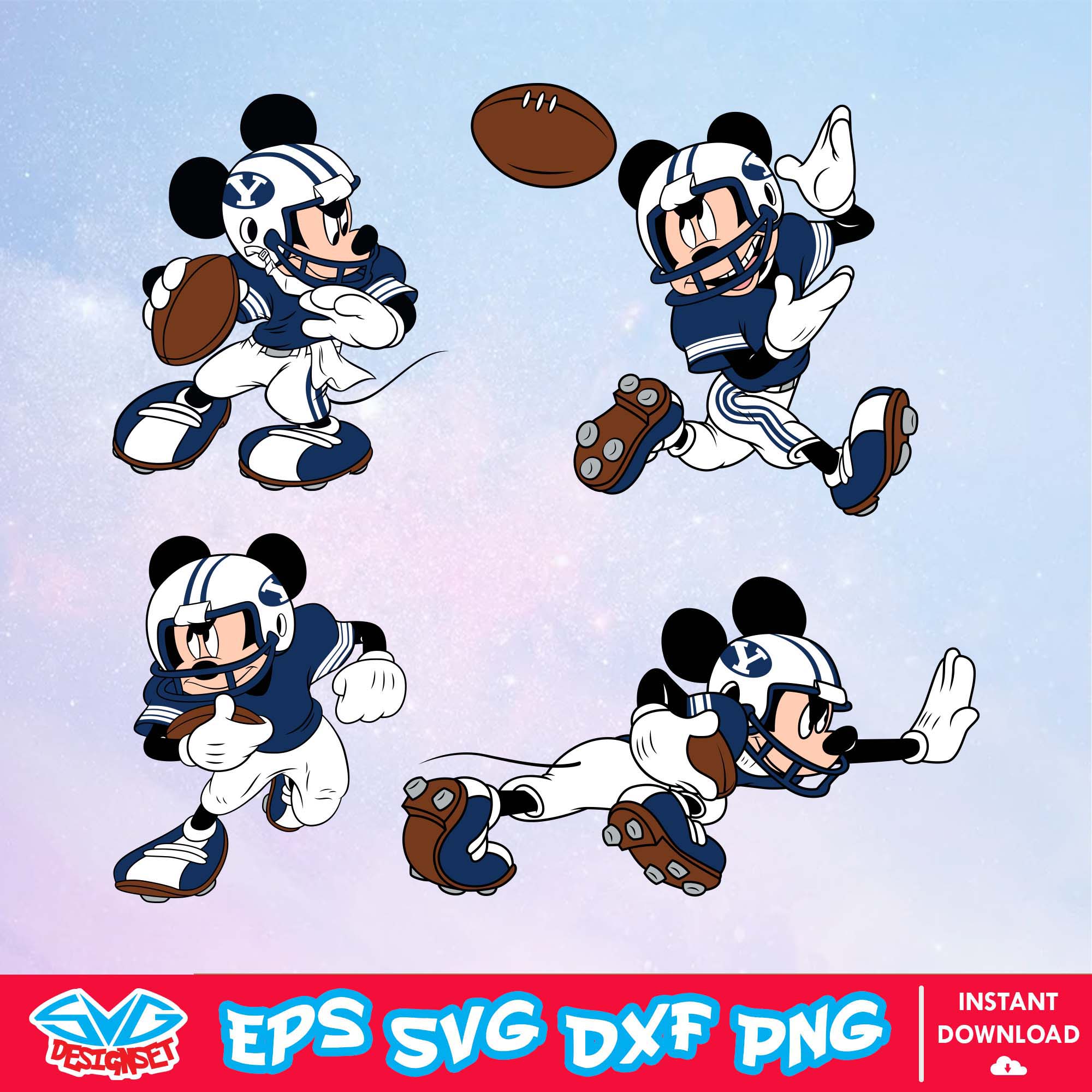 BYU Cougars Mickey Mouse Disney SVG, NCAA SVG, Disney SVG, Vector, Cricut, Cut Files, Clipart, Silhouette, Download File - SVGDesignSet