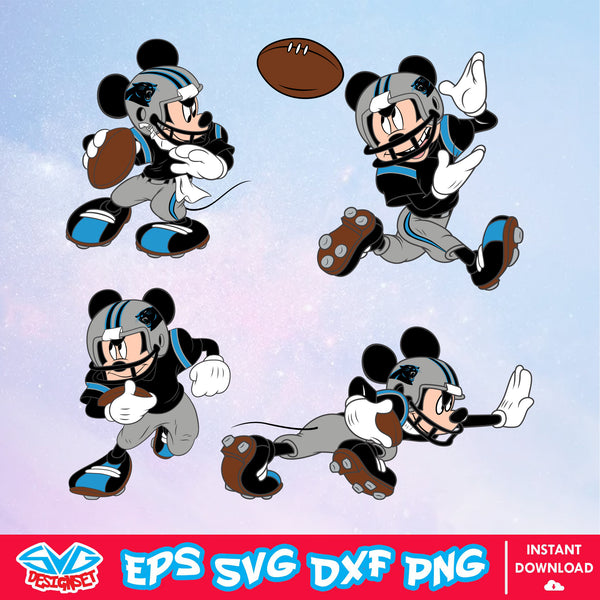 Carolina Panthers Mickey Mouse Disney SVG, NFL SVG, Disney SVG, Vector, Cricut, Cut File, Clipart, Digital Download File - SVGDesignSet