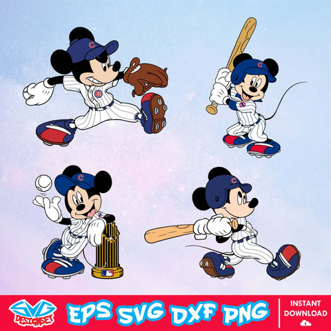 Chicago Cubs Disney Mickey Mouse Team SVG, MLB SVG, Disney SVG, Cut Files, Cricut, Clipart, Silhouette, Printable, Download File - SVGDesignSet