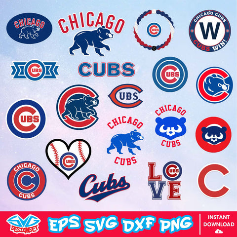 Chicago Cubs Team Svg, Dxf, Eps, Png, Clipart, Silhouette and Cutfiles - SVGDesignSet