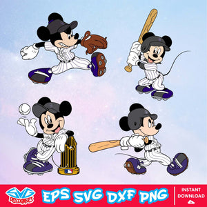 Colorado Rockies Disney Mickey Mouse Team SVG, MLB SVG, Disney SVG, Cut Files, Cricut, Clipart, Silhouette, Printable, Download File - SVGDesignSet