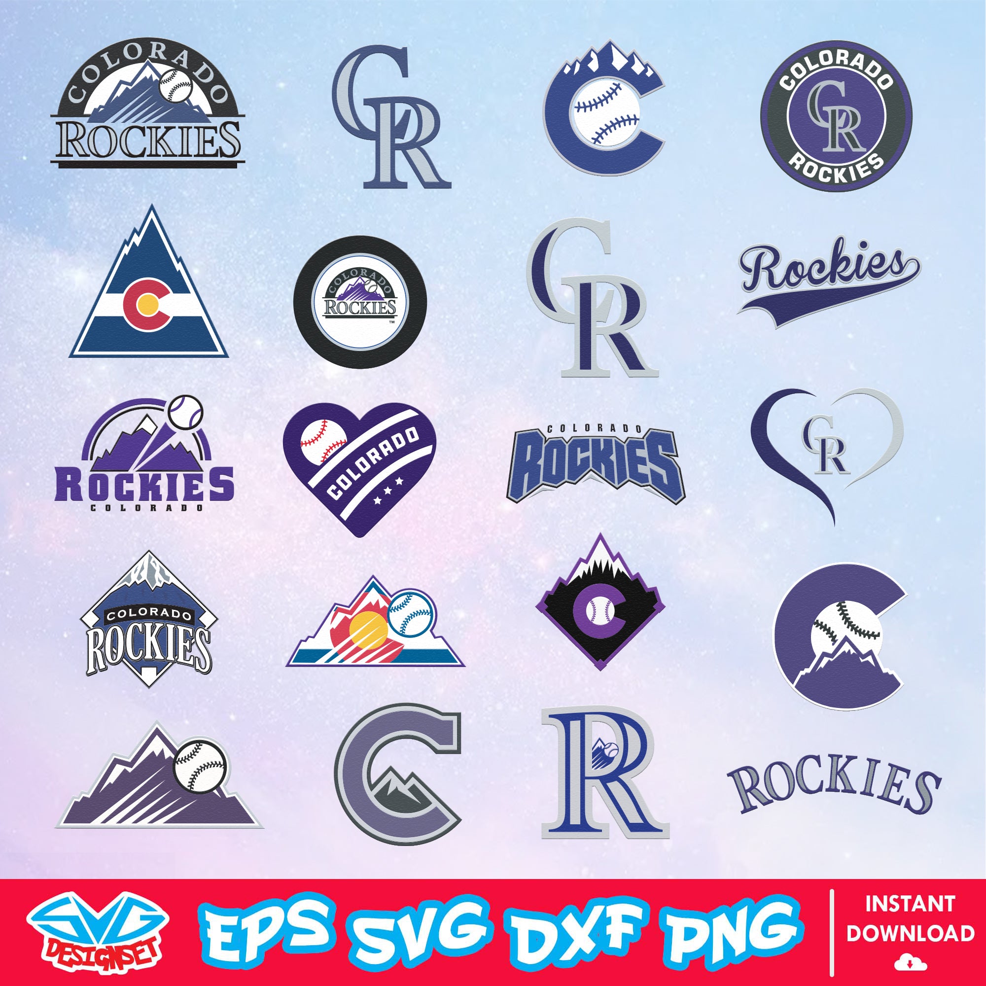 Colorado Rockies Team Svg, Dxf, Eps, Png, Clipart, Silhouette and Cutfiles - SVGDesignSet