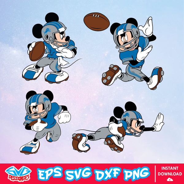 Detroit Lions Mickey Mouse Disney SVG, NFL SVG, Disney SVG, Vector, Cricut, Cut Files, Clipart, Silhouette, Digital File - SVGDesignSet