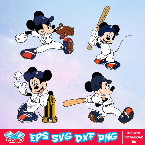 Detroit Tigers Disney Mickey Mouse Team SVG, MLB SVG, Disney SVG, Cut Files, Cricut, Clipart, Silhouette, Printable, Download File - SVGDesignSet