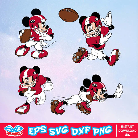 Georgia Bulldogs Mickey Mouse Disney SVG, NCAA SVG, Disney SVG, Vector, Cricut, Cut File, Clipart, Digital Download File - SVGDesignSet