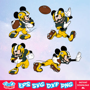 Green Bay Packers Mickey Mouse Disney SVG, NFL SVG, Disney SVG, Vector, Cricut, Cut File, Clipart, Digital Download File - SVGDesignSet
