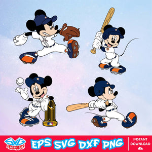 Houston Astros Disney Mickey Mouse Team SVG, MLB SVG, Disney SVG, Cut Files, Cricut, Clipart, Silhouette, Printable, Download File- SVGDesignSet