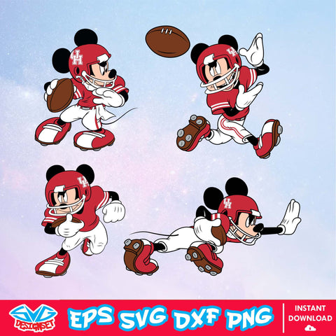 Houston Cougars Mickey Mouse Disney SVG, NCAA SVG, Disney SVG, Vector, Cricut, Cut Files, Clipart, Digital Download File - SVGDesignSet