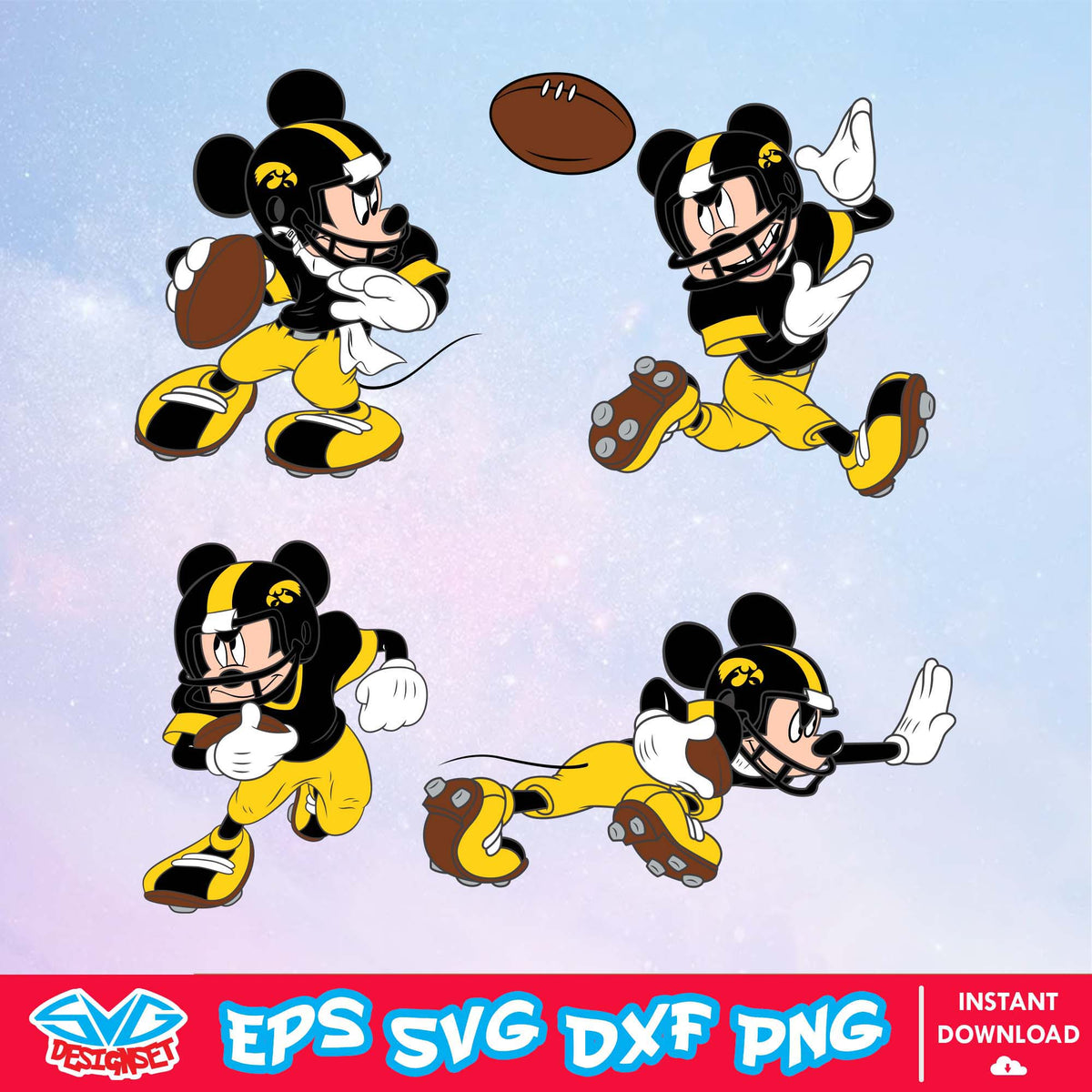 Iowa Hawkeyes Mickey Mouse Disney SVG, NCAA SVG, Disney SVG, Vector, C
