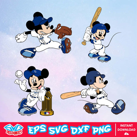 Kansas City Royals Disney Mickey Mouse Team SVG, MLB SVG, Disney SVG, Cut Files, Cricut, Clipart, Silhouette, Printable, Download File - SVGDesignSet