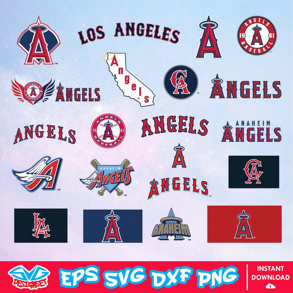 Los Angeles Angels Team Svg, Dxf, Eps, Png, Clipart, Silhouette and Cutfiles - SVGDesignSet