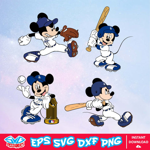 Los Angeles Dodgers Disney Mickey Mouse Team SVG, MLB SVG, Disney SVG, Cut Files, Cricut, Clipart, Silhouette, Printable, Download File - SVGDesignSet