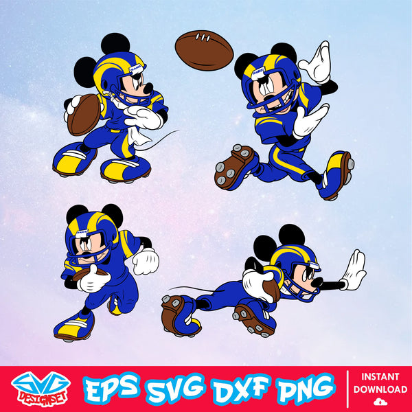 Los Angeles Rams Mickey Mouse Disney SVG, NFL SVG, Disney SVG, Vector, Cricut, Cut Files, Clipart, Digital Download File - SVGDesignSet