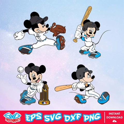 Miami Marlins Disney Mickey Mouse Team SVG, MLB SVG, Disney SVG, Cut Files, Cricut, Clipart, Silhouette, Printable, Download File - SVGDesignSet