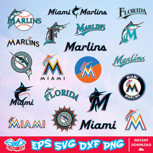 Miami Marlins Team Svg, Dxf, Eps, Png, Clipart, Silhouette and Cutfiles - SVGDesignSet