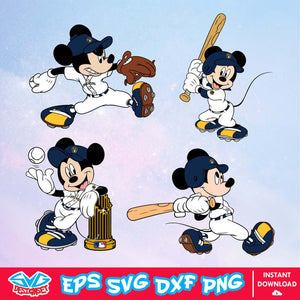 Milwaukee Brewers Disney Mickey Mouse Team SVG, MLB SVG, Disney SVG, Cut Files, Cricut, Clipart, Silhouette, Printable, Download File - SVGDesignSet