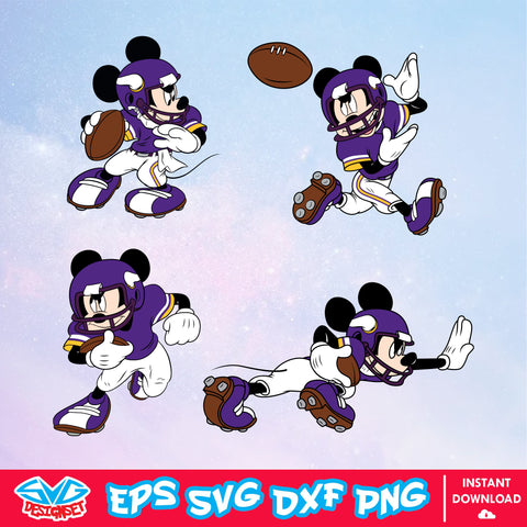 Minnesota Vikings Mickey Mouse Disney SVG, NFL SVG, Disney SVG, Vector, Cricut, Cut File, Clipart, Digital Download File - SVGDesignSet