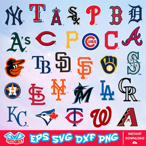   MLB Team Logo Svg, Dxf, Eps, Png, Clipart, Silhouette and Cutfiles - SVGDesignSet