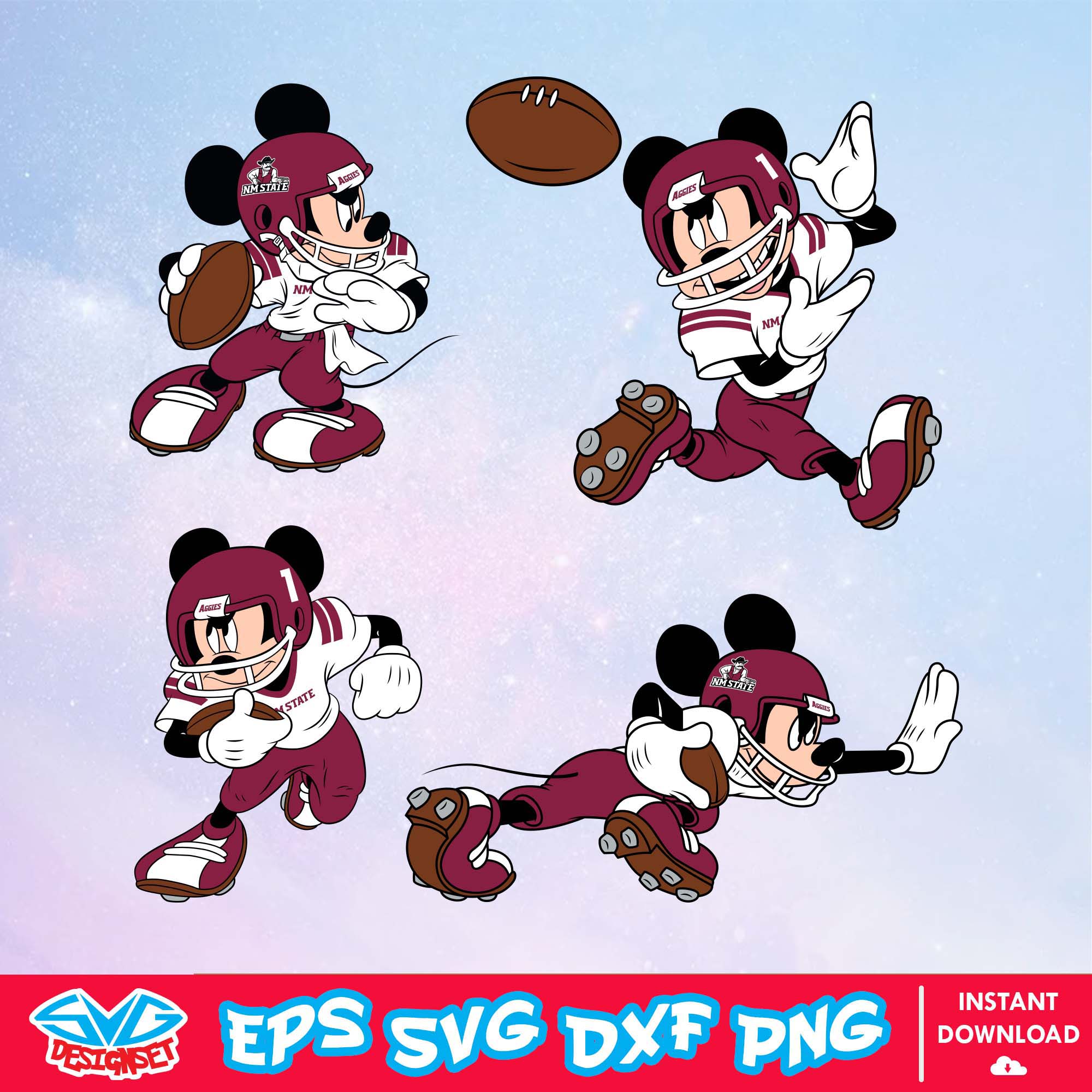 New Mexico State Aggies Mickey Mouse Disney SVG, NCAA SVG, Disney SVG, Vector, Cricut, Cut Files, Clipart, Download File - SVGDesignSet