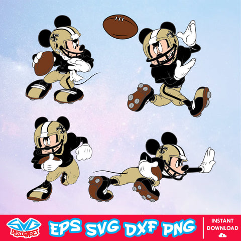 New Orleans Saints Mickey Mouse Disney SVG, NFL SVG, Disney SVG, Vector, Cricut, Cut Files, Clipart, Digital Download - SVGDesignSet