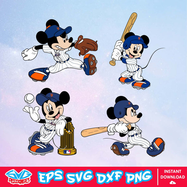 New York Mets Disney Mickey Mouse Team SVG, MLB SVG, Disney SVG, Cut Files, Cricut, Clipart, Silhouette, Printable, Download File - SVGDesignSet