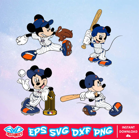 New York Mets Disney Mickey Mouse Team SVG, MLB SVG, Disney SVG, Cut Files, Cricut, Clipart, Silhouette, Printable, Download File - SVGDesignSet