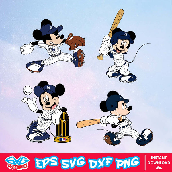 New York Yankees Disney Mickey Mouse Team SVG, MLB SVG, Disney SVG, Cut Files, Cricut, Clipart, Silhouette, Printable, Download File - SVGDesignSet