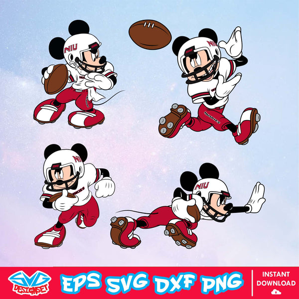 NIU Huskies Mickey Mouse Disney SVG, NCAA SVG, Disney SVG, Vector, Cricut, Cut Files, Clipart, Silhouette, Digital File - SVGDesignSet