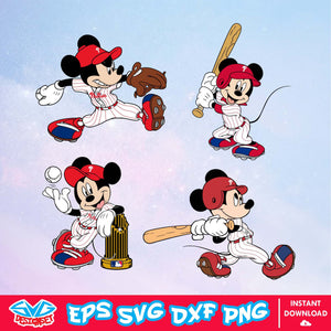 Philadelphia Phillies Disney Mickey Mouse Team SVG, MLB SVG, Disney SVG, Cut Files, Cricut, Vector, Clipart, Silhouette, Download File - SVGDesignSet