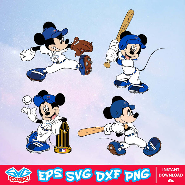 Toronto Blue Jays Disney Mickey Mouse Team SVG, MLB SVG, Disney SVG, Cut Files, Cricut, Clipart, Silhouette, Printable, Download File - SVGDesignSet