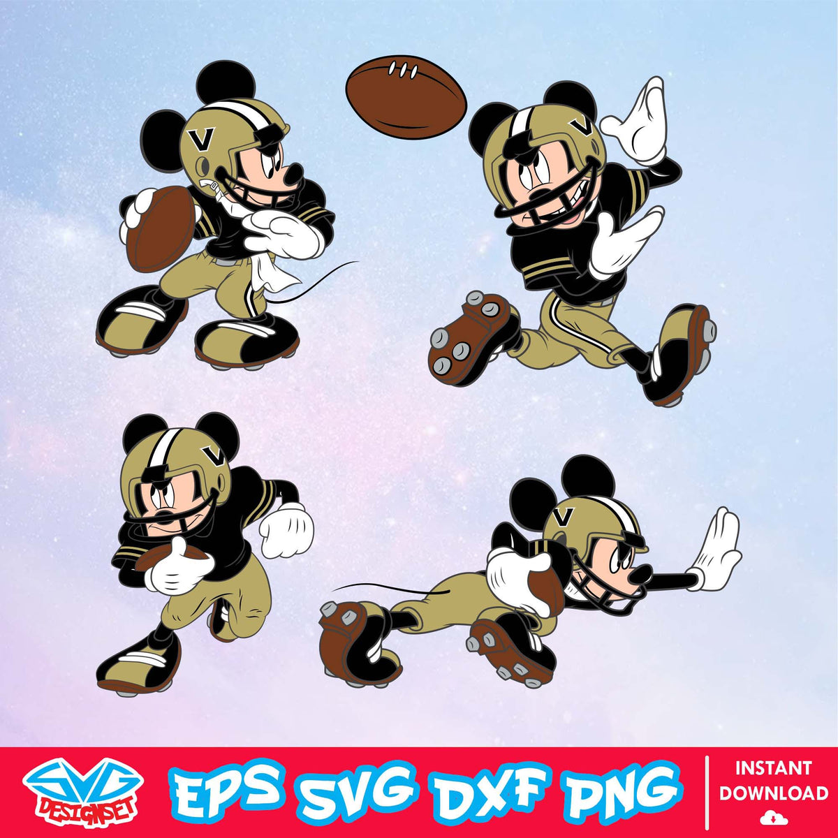 Vanderbilt Commodores Mickey Mouse Disney SVG, NCAA SVG, Disney SVG, V