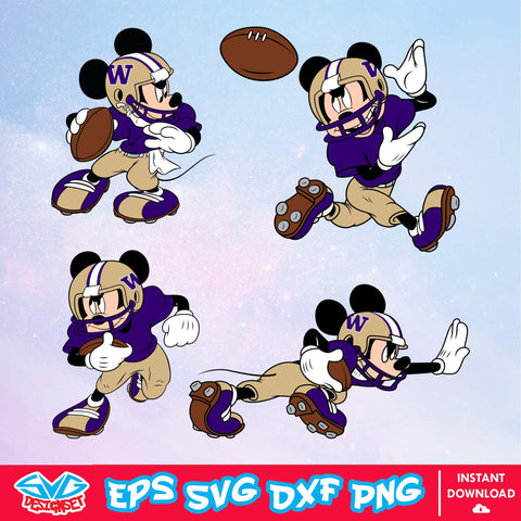 Washington Huskies Mickey Mouse Disney SVG, NCAA SVG, Disney SVG, Vector, Cricut, Cut Files, Clipart, Digital Download - SVGDesignSet