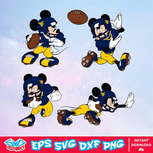 West Virginia Mountaineers Mickey Mouse Disney SVG, NCAA SVG, Disney SVG, Cricut, Cut Files, Clipart, Digital Download - SVGDesignSet