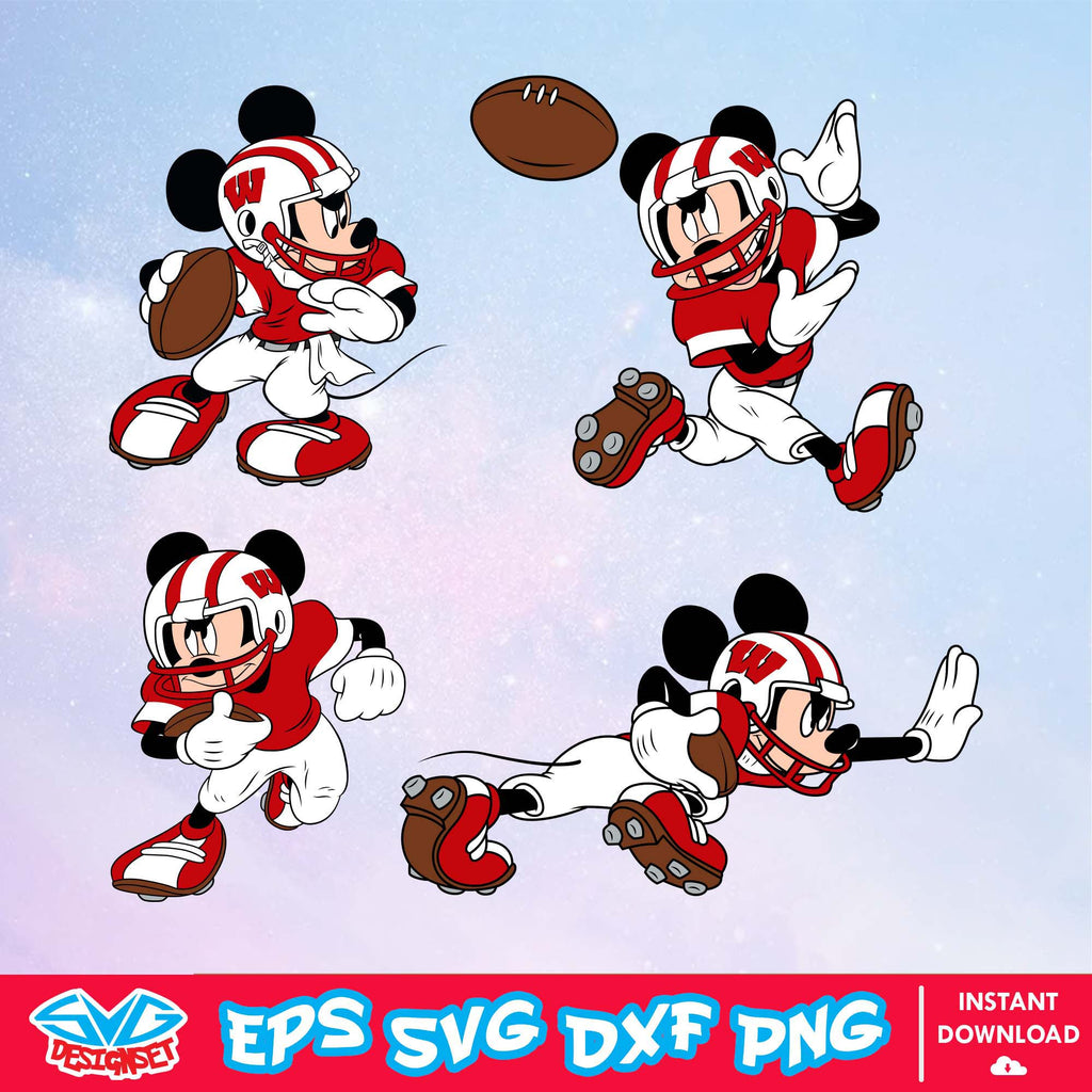 Wisconsin Badgers Mickey Mouse Disney SVG, NCAA SVG, Disney SVG, Vecto